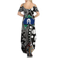 Torest Trait Islands Map Mix Aboriginal Pattern Summer Maxi Dress