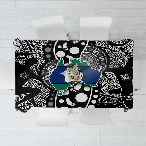 Torest Trait Islands Map Mix Aboriginal Pattern Tablecloth
