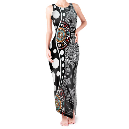 Torest Trait Islands Map Mix Aboriginal Pattern Tank Maxi Dress