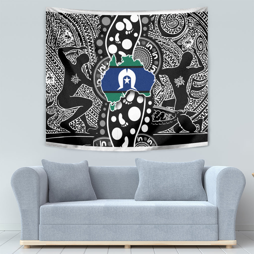 Torest Trait Islands Map Mix Aboriginal Pattern Tapestry