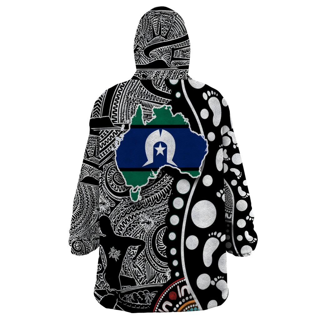 Torest Trait Islands Map Mix Aboriginal Pattern Wearable Blanket Hoodie