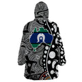 Torest Trait Islands Map Mix Aboriginal Pattern Wearable Blanket Hoodie