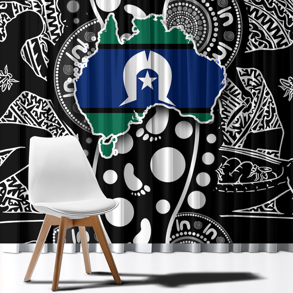 Torest Trait Islands Map Mix Aboriginal Pattern Window Curtain