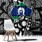 Torest Trait Islands Map Mix Aboriginal Pattern Window Curtain