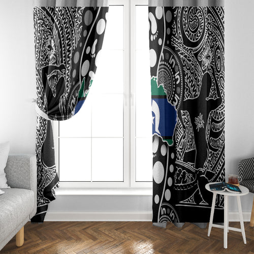 Torest Trait Islands Map Mix Aboriginal Pattern Window Curtain