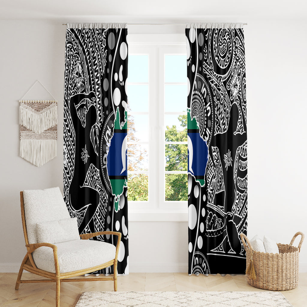Torest Trait Islands Map Mix Aboriginal Pattern Window Curtain