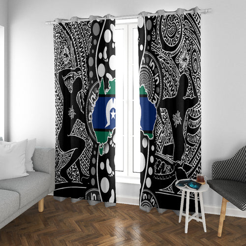 Torest Trait Islands Map Mix Aboriginal Pattern Window Curtain