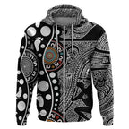 Torest Trait Islands Map Mix Aboriginal Pattern Zip Hoodie