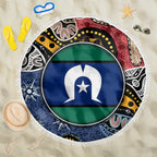 Torest Trait Islands Mix Aboriginal Pattern Beach Blanket