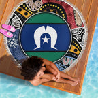 Torest Trait Islands Mix Aboriginal Pattern Beach Blanket