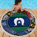 Torest Trait Islands Mix Aboriginal Pattern Beach Blanket