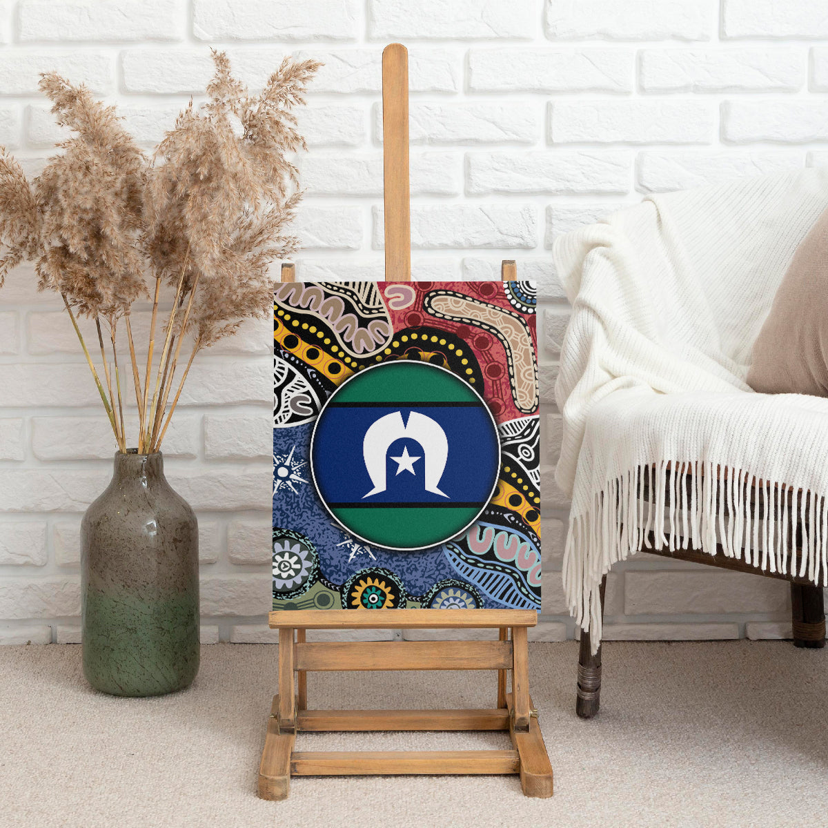 Torest Trait Islands Mix Aboriginal Pattern Canvas Wall Art
