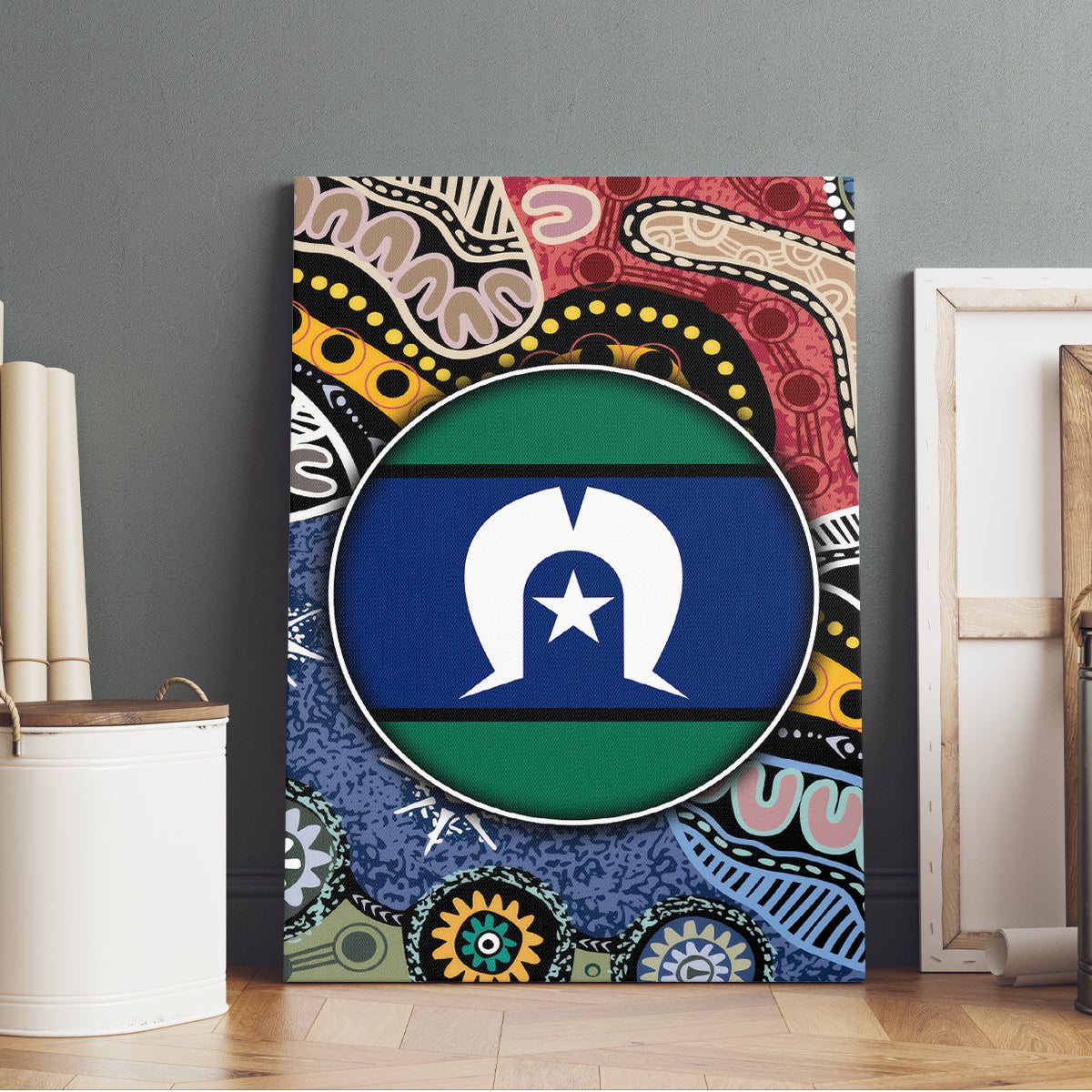 Torest Trait Islands Mix Aboriginal Pattern Canvas Wall Art