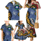 Torest Trait Islands Mix Aboriginal Pattern Family Matching Mermaid Dress and Hawaiian Shirt