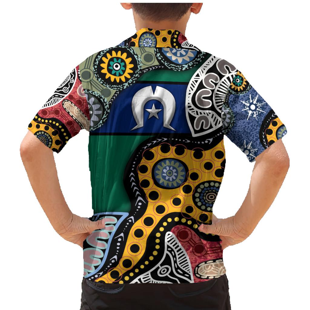 Torest Trait Islands Mix Aboriginal Pattern Family Matching Mermaid Dress and Hawaiian Shirt