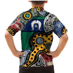 Torest Trait Islands Mix Aboriginal Pattern Family Matching Mermaid Dress and Hawaiian Shirt
