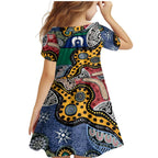Torest Trait Islands Mix Aboriginal Pattern Family Matching Mermaid Dress and Hawaiian Shirt