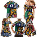 Torest Trait Islands Mix Aboriginal Pattern Family Matching Mermaid Dress and Hawaiian Shirt