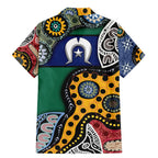 Torest Trait Islands Mix Aboriginal Pattern Family Matching Mermaid Dress and Hawaiian Shirt