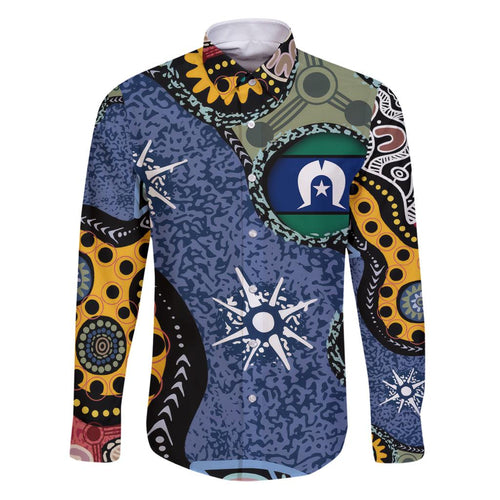 Torest Trait Islands Mix Aboriginal Pattern Family Matching Puletasi and Hawaiian Shirt
