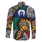 Torest Trait Islands Mix Aboriginal Pattern Family Matching Tank Maxi Dress and Hawaiian Shirt