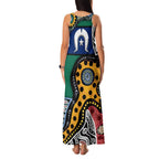 Torest Trait Islands Mix Aboriginal Pattern Family Matching Tank Maxi Dress and Hawaiian Shirt