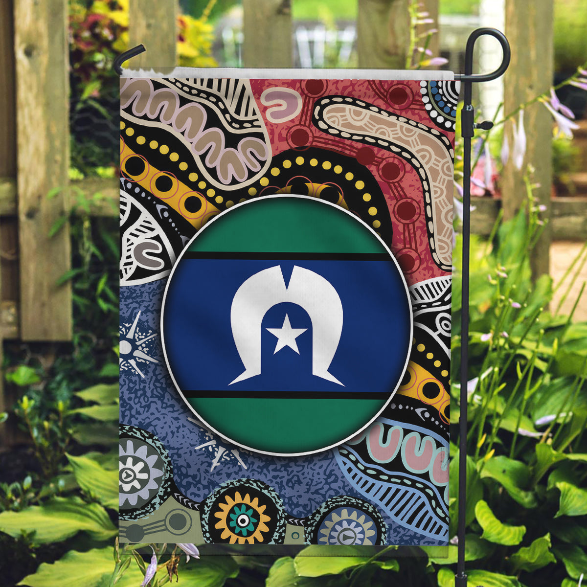 Torest Trait Islands Mix Aboriginal Pattern Garden Flag