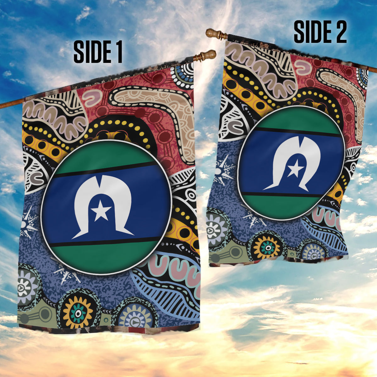 Torest Trait Islands Mix Aboriginal Pattern Garden Flag