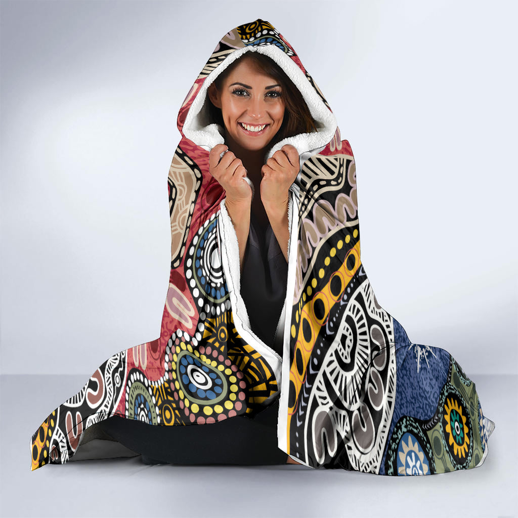 Torest Trait Islands Mix Aboriginal Pattern Hooded Blanket