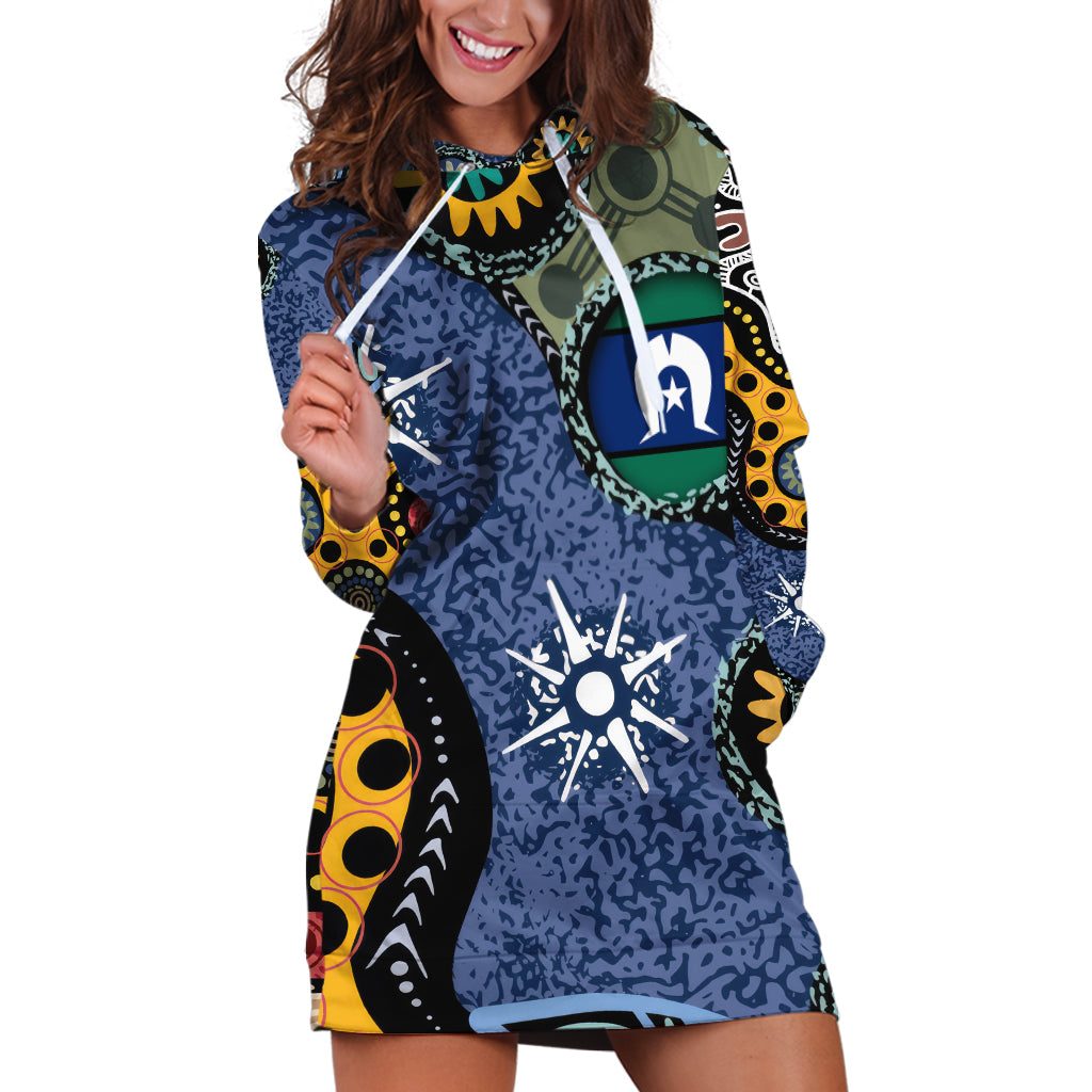 Torest Trait Islands Mix Aboriginal Pattern Hoodie Dress