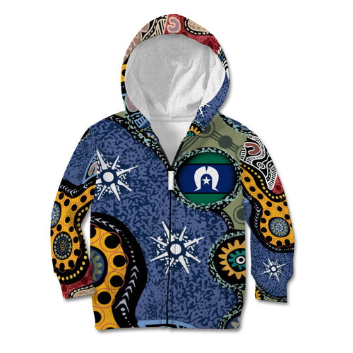 Torest Trait Islands Mix Aboriginal Pattern Kid Hoodie