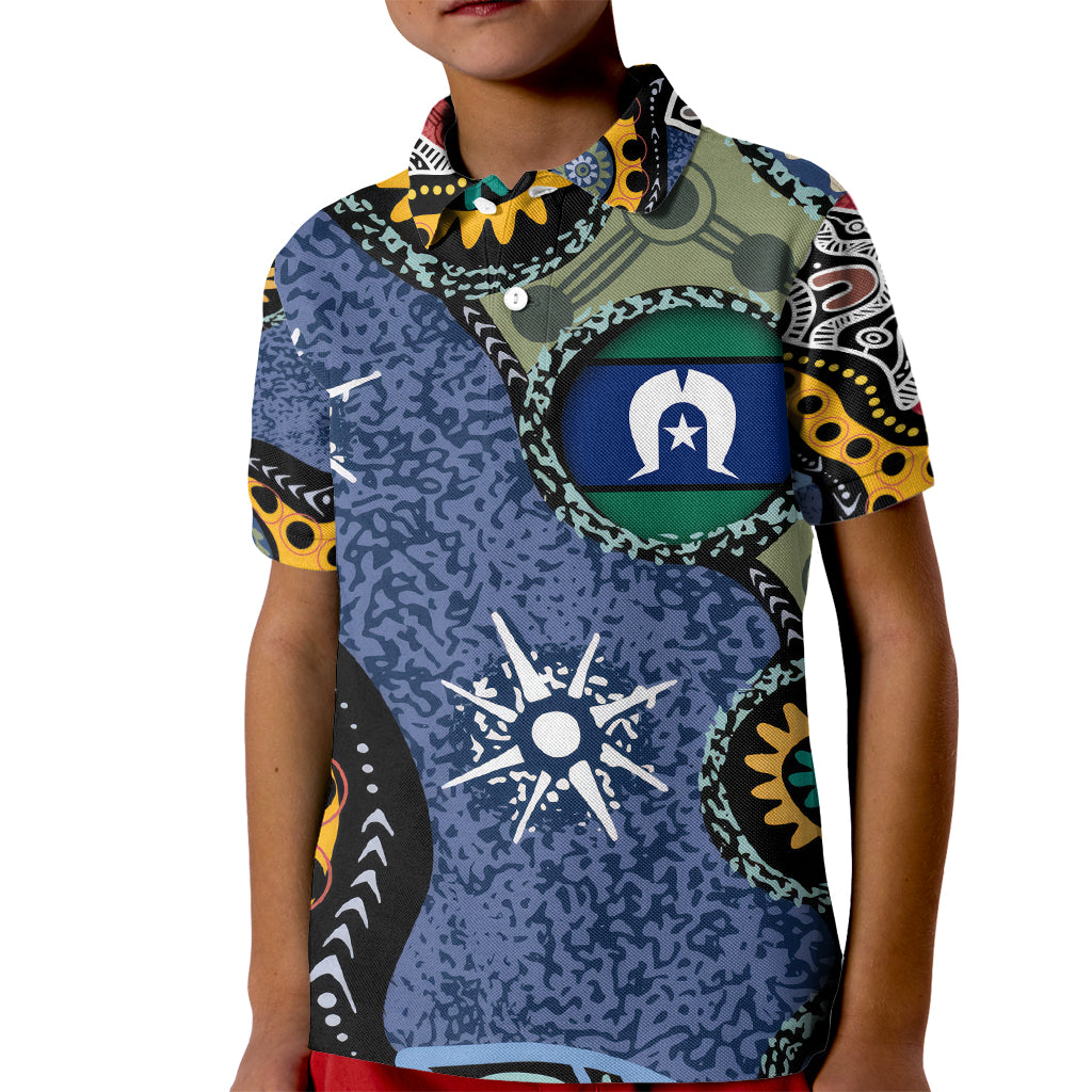 Torest Trait Islands Mix Aboriginal Pattern Kid Polo Shirt
