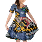 Torest Trait Islands Mix Aboriginal Pattern Kid Short Sleeve Dress