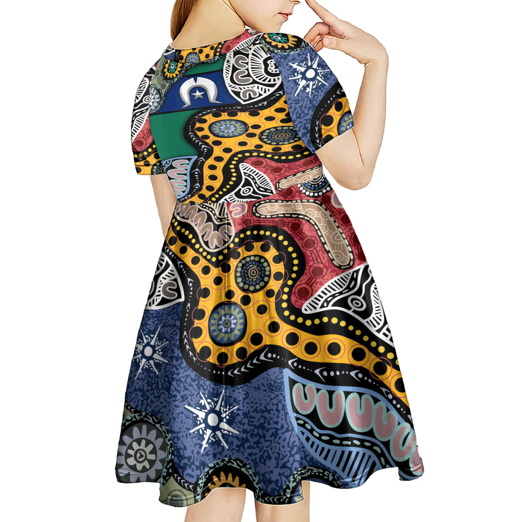 Torest Trait Islands Mix Aboriginal Pattern Kid Short Sleeve Dress