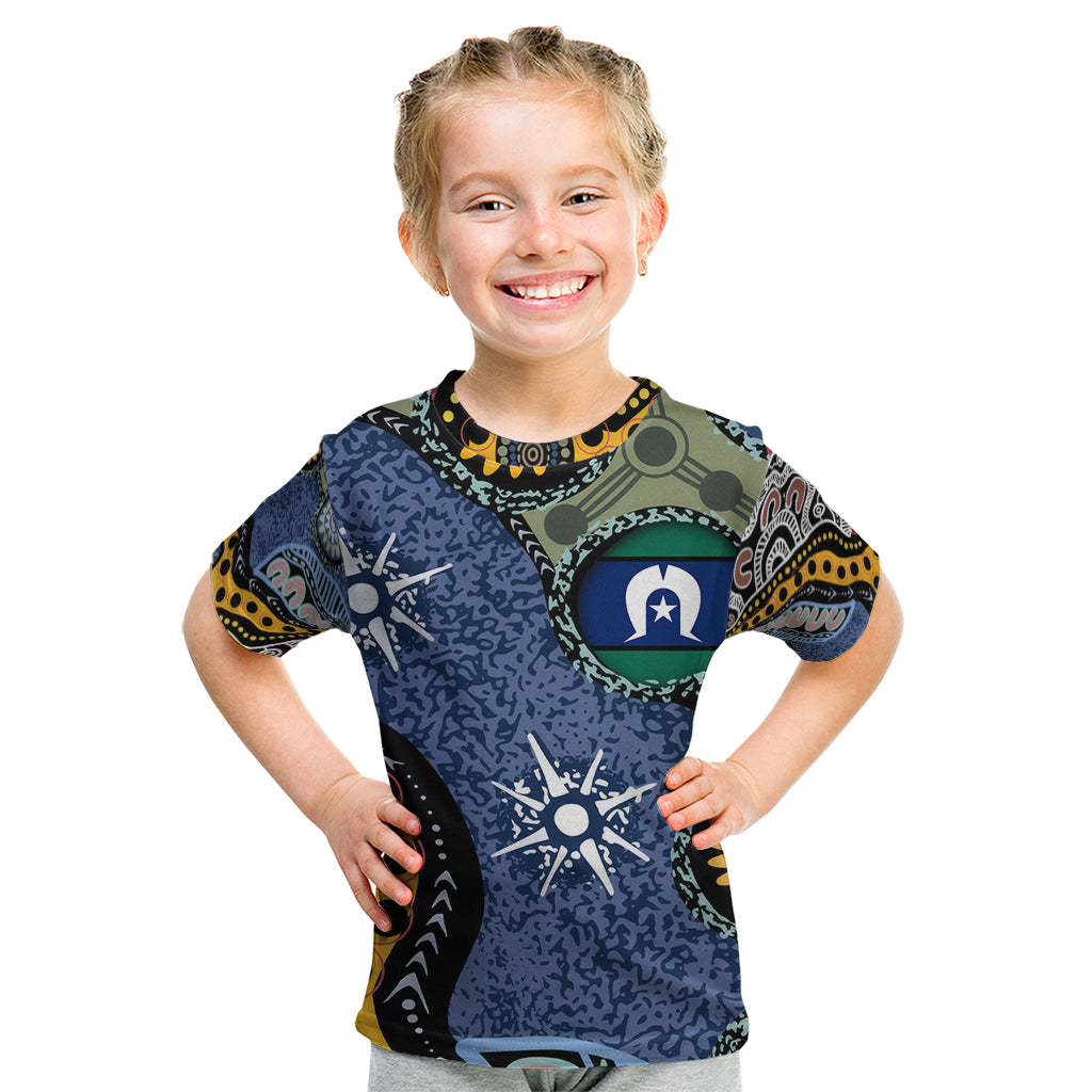 Torest Trait Islands Mix Aboriginal Pattern Kid T Shirt