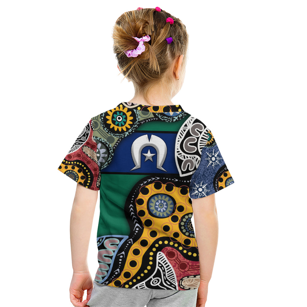 Torest Trait Islands Mix Aboriginal Pattern Kid T Shirt