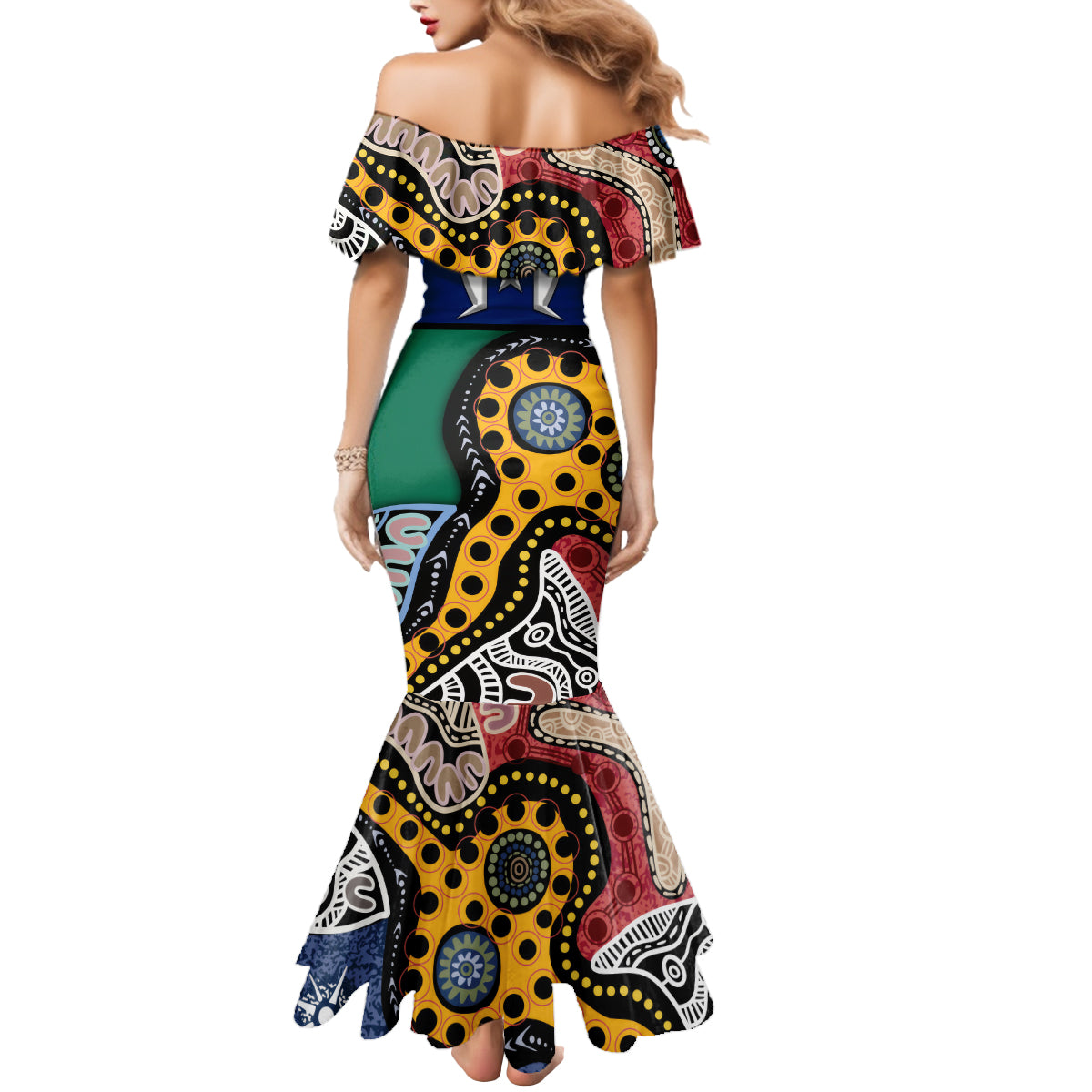 Torest Trait Islands Mix Aboriginal Pattern Mermaid Dress