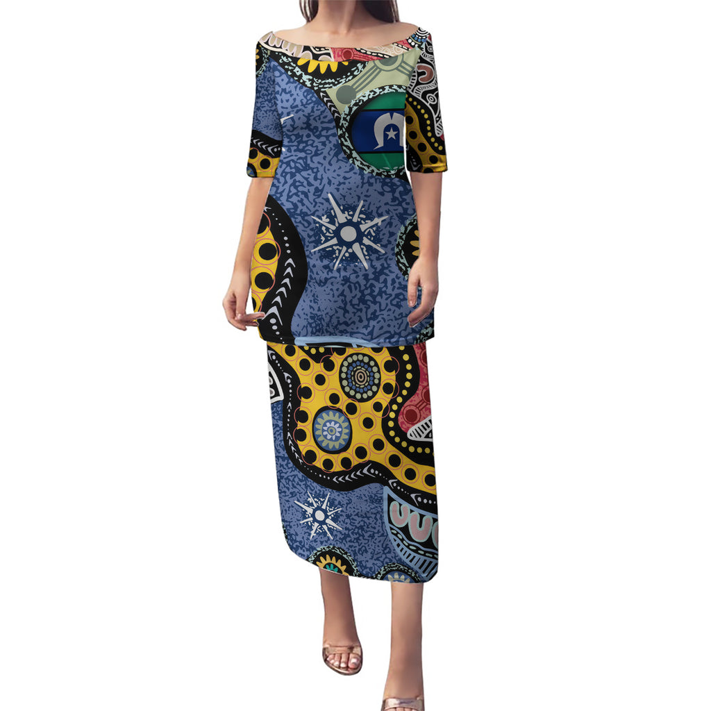 Torest Trait Islands Mix Aboriginal Pattern Puletasi