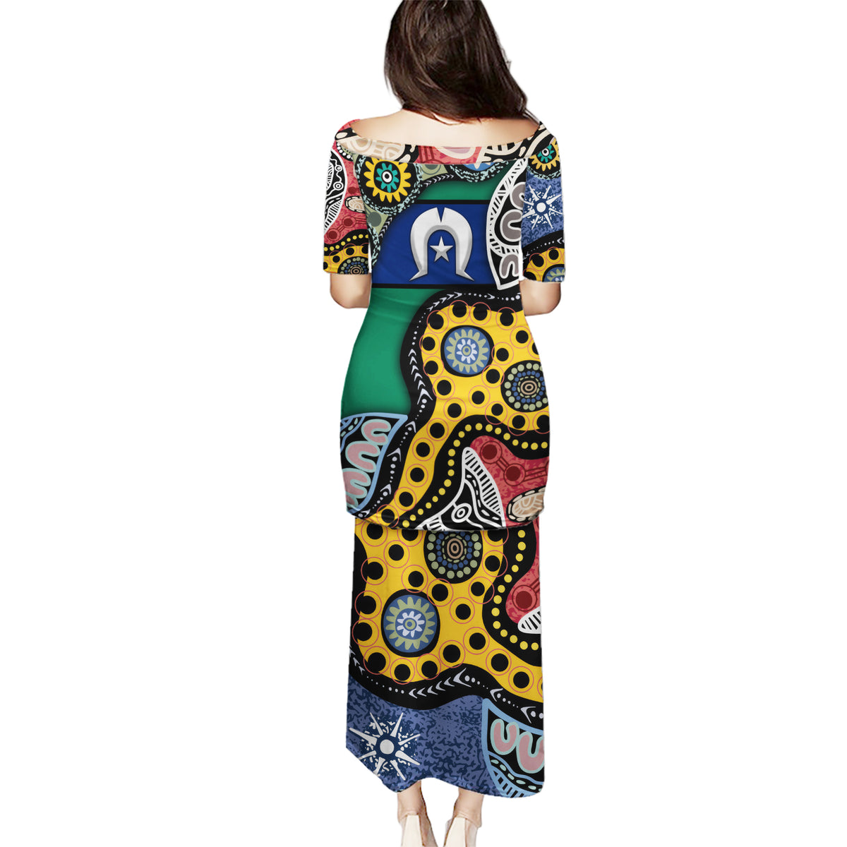 Torest Trait Islands Mix Aboriginal Pattern Puletasi