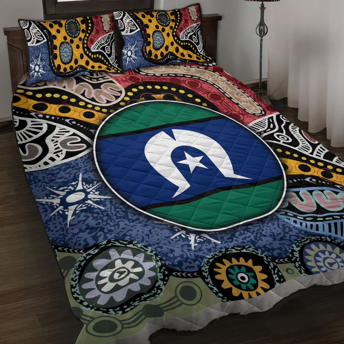 Torest Trait Islands Mix Aboriginal Pattern Quilt Bed Set
