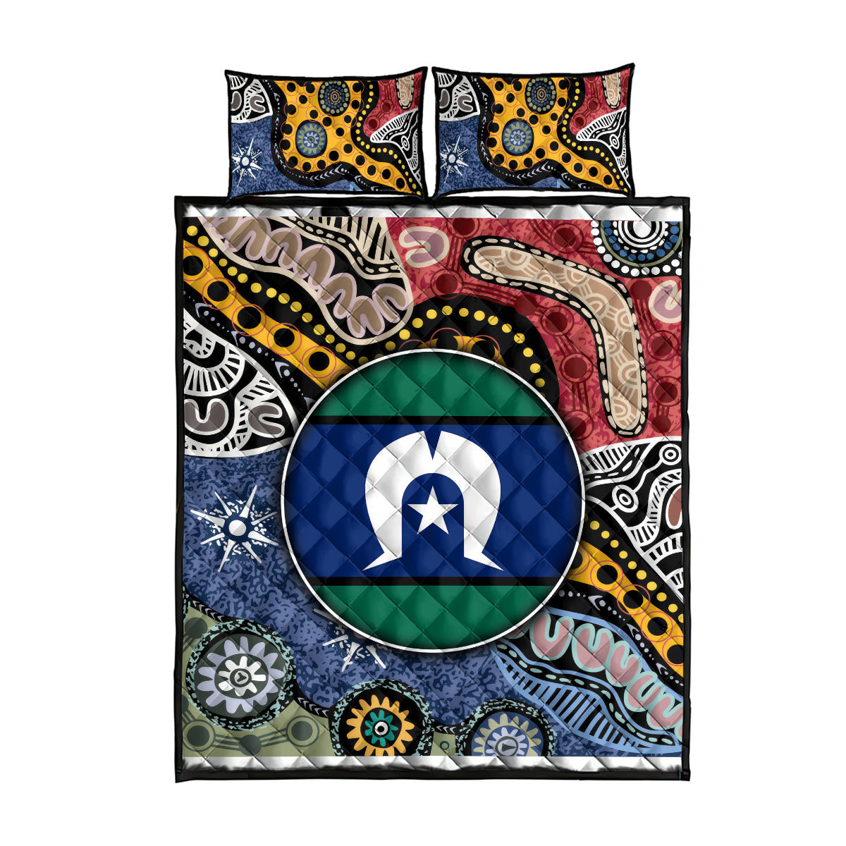 Torest Trait Islands Mix Aboriginal Pattern Quilt Bed Set