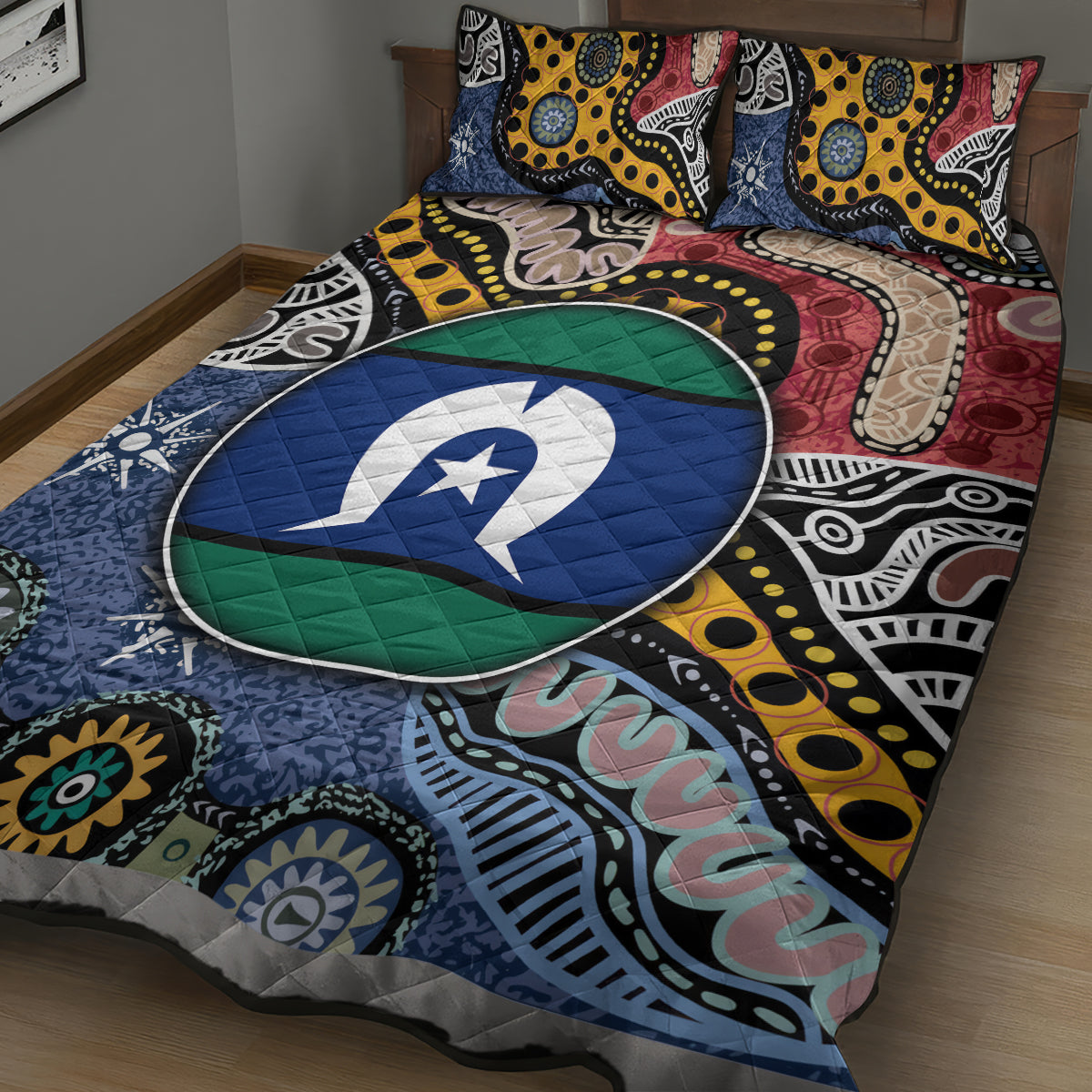 Torest Trait Islands Mix Aboriginal Pattern Quilt Bed Set