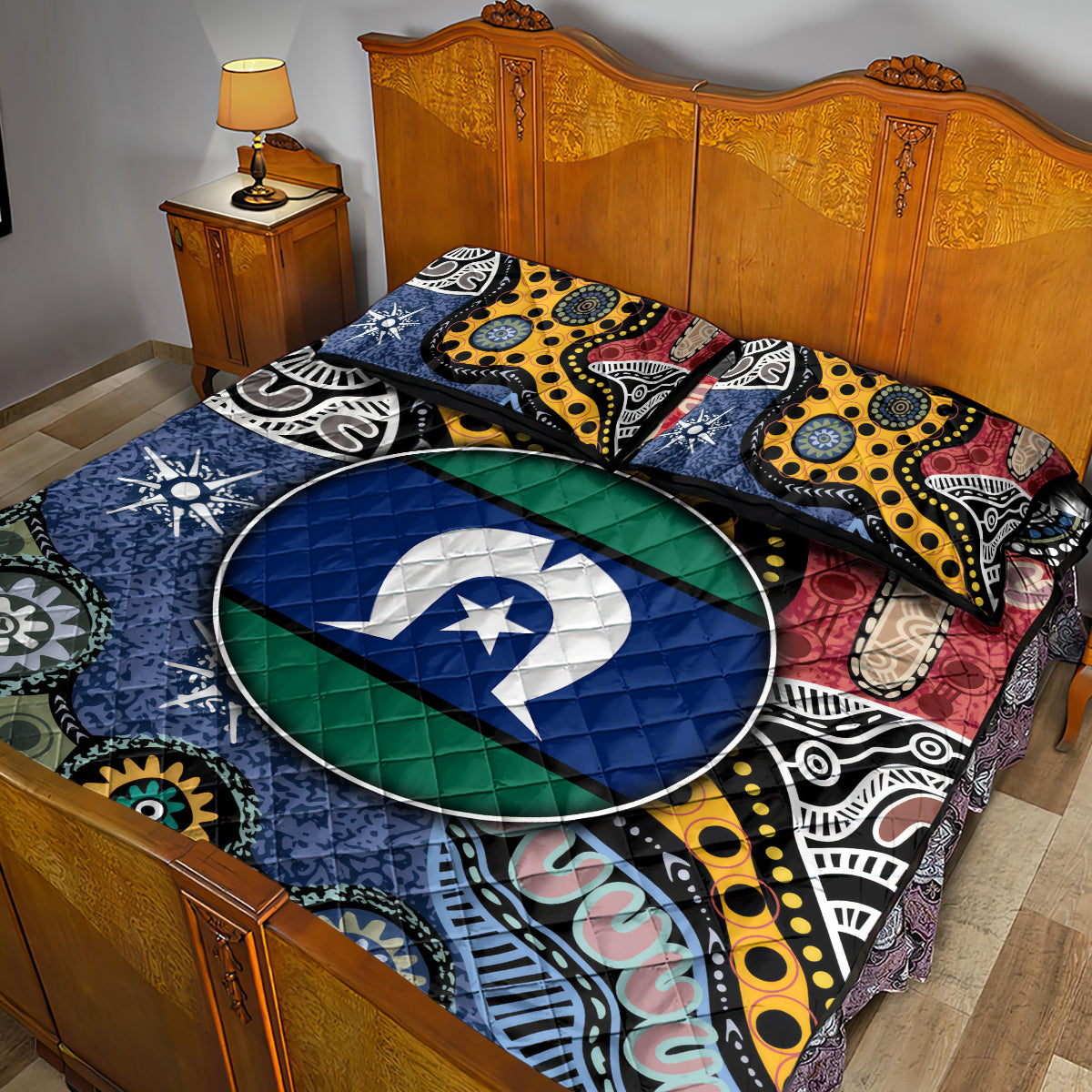 Torest Trait Islands Mix Aboriginal Pattern Quilt Bed Set