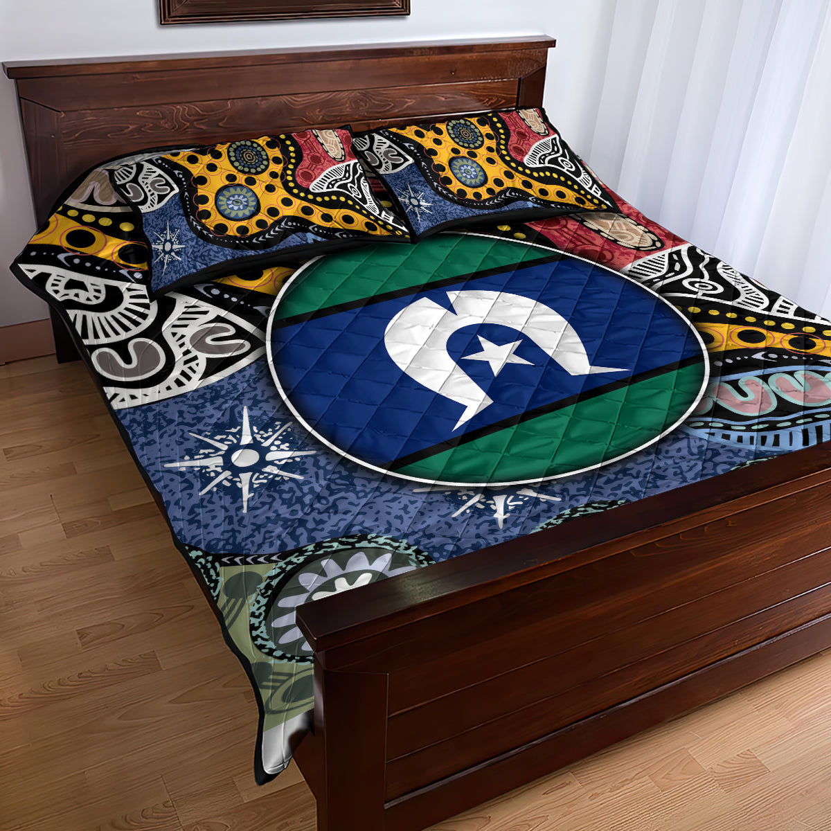 Torest Trait Islands Mix Aboriginal Pattern Quilt Bed Set