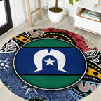 Torest Trait Islands Mix Aboriginal Pattern Round Carpet