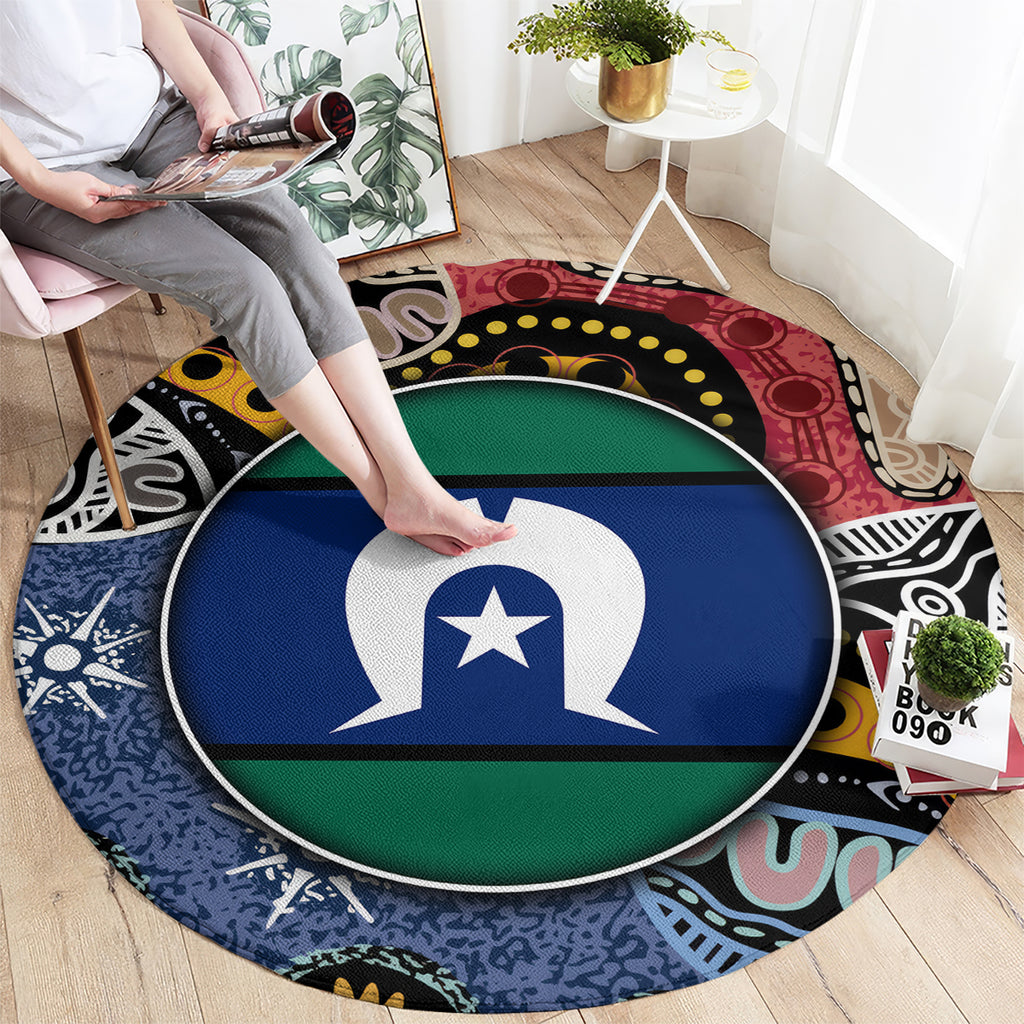 Torest Trait Islands Mix Aboriginal Pattern Round Carpet