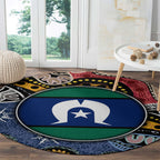 Torest Trait Islands Mix Aboriginal Pattern Round Carpet
