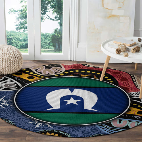 Torest Trait Islands Mix Aboriginal Pattern Round Carpet