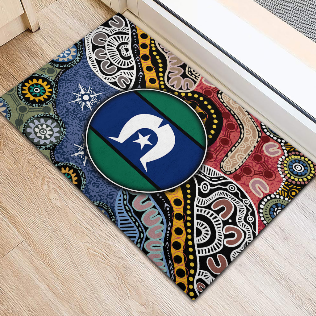 Torest Trait Islands Mix Aboriginal Pattern Rubber Doormat