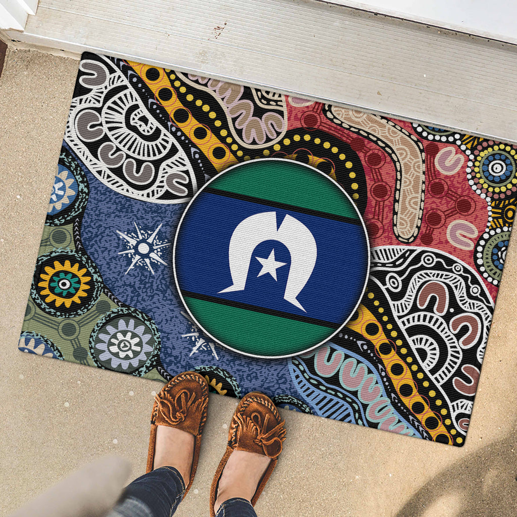 Torest Trait Islands Mix Aboriginal Pattern Rubber Doormat